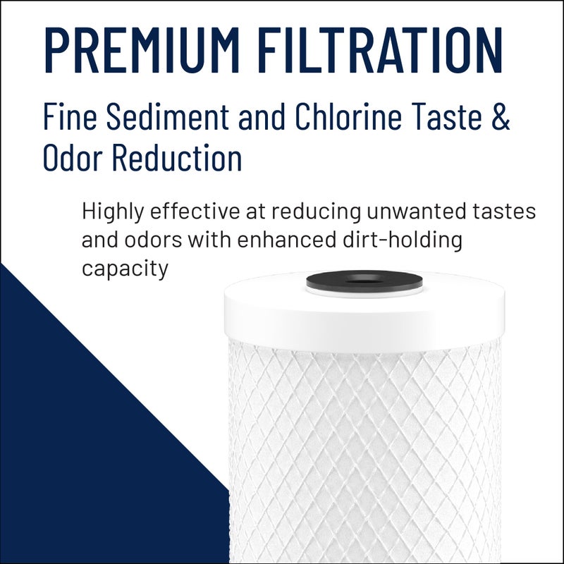 Pentek Pentair Pentek CBC-20BB Big Blue Carbon Water Filter, 20-Inch, Whole House Carbon Block Replacement Cartridge with Bonded Powdered Activated Carbon (PAC) Filter, 20" x 4.5", 0.5 Micron - Image 5